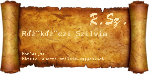 Rákóczi Szilvia névjegykártya