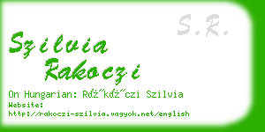 szilvia rakoczi business card